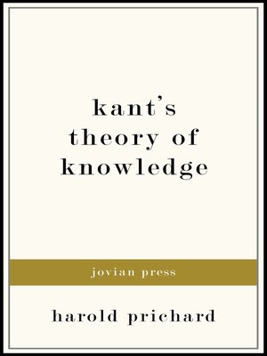 cover image of Kant's Theory of Knowledge